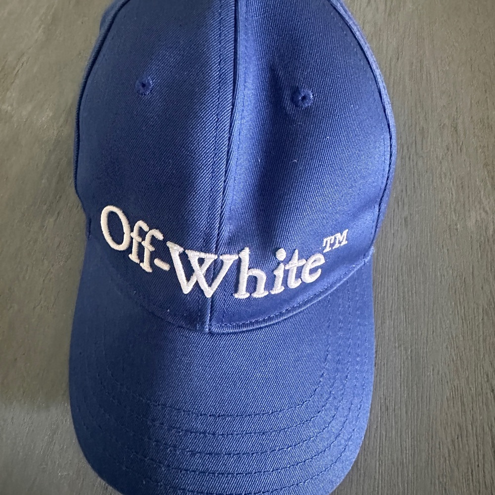 Off-White Navy Blue Logo Cap